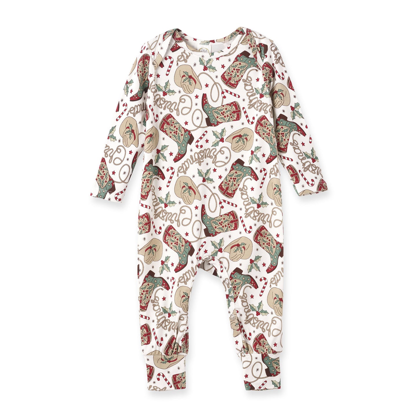 Western Christmas Baby Bamboo Romper – Cowboy Holiday Style