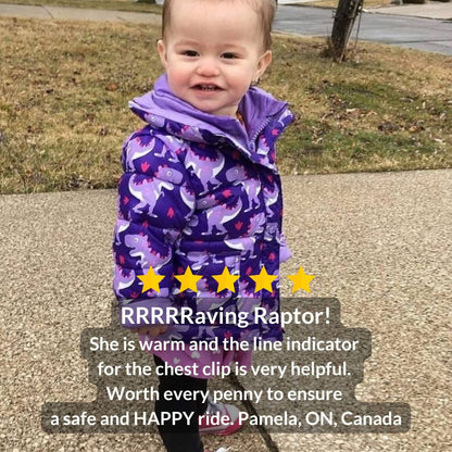 Car Seat Coat | The Road Coat Vegan - Purple Raptor