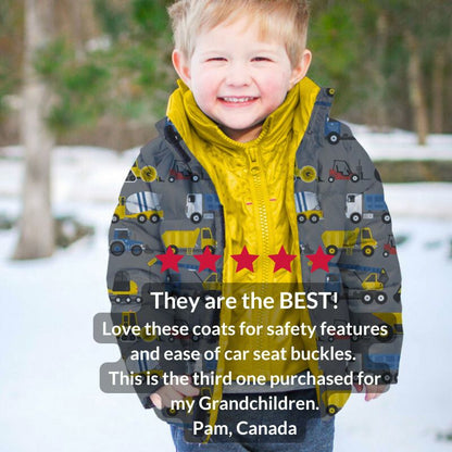 Car Seat Coat | The Road Coat Vegan - Construction Print