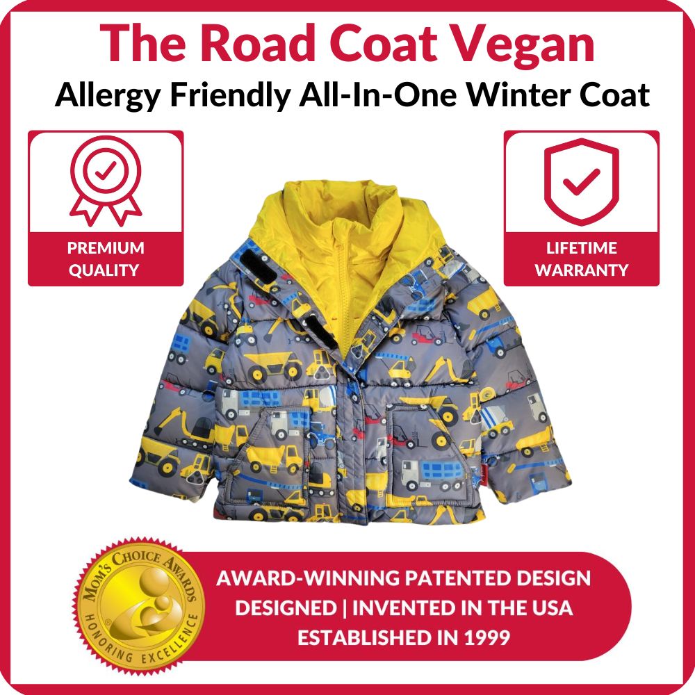 Car Seat Coat | The Road Coat Vegan - Construction Print