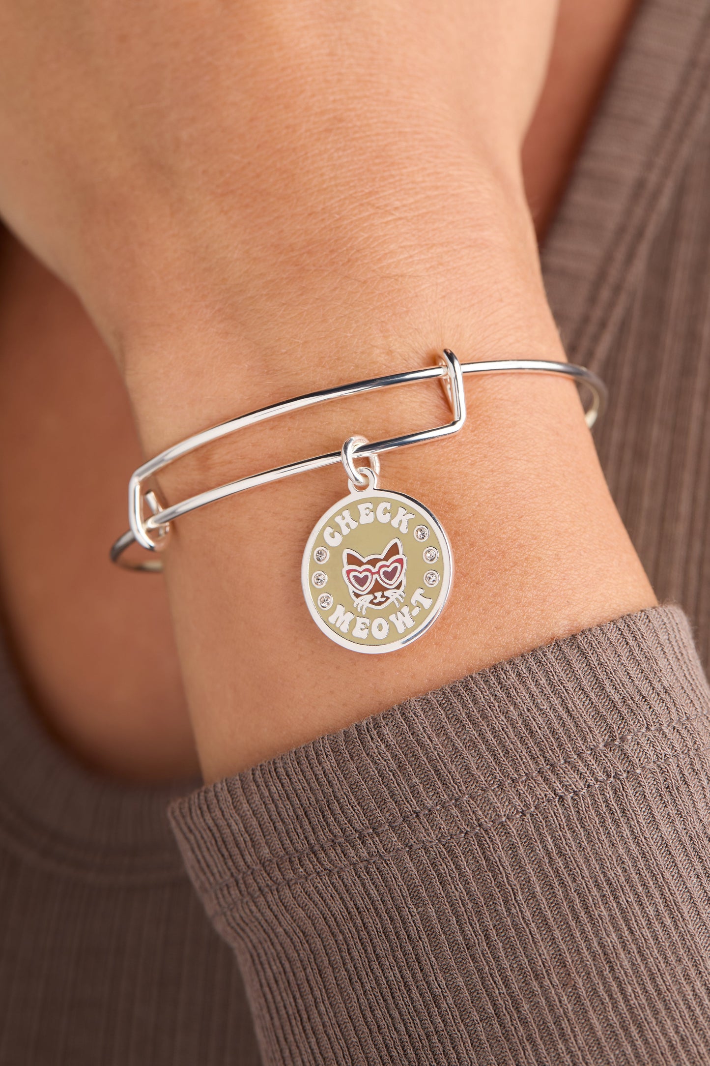 'Check Meow-T' Cat Charm Bangle