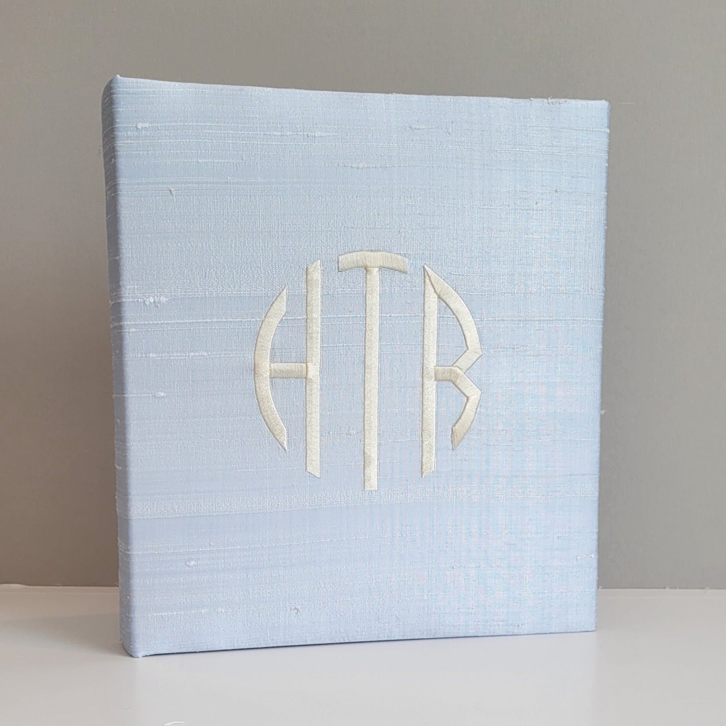 Baby Memory Book - Blue Silk (w/o Bow)