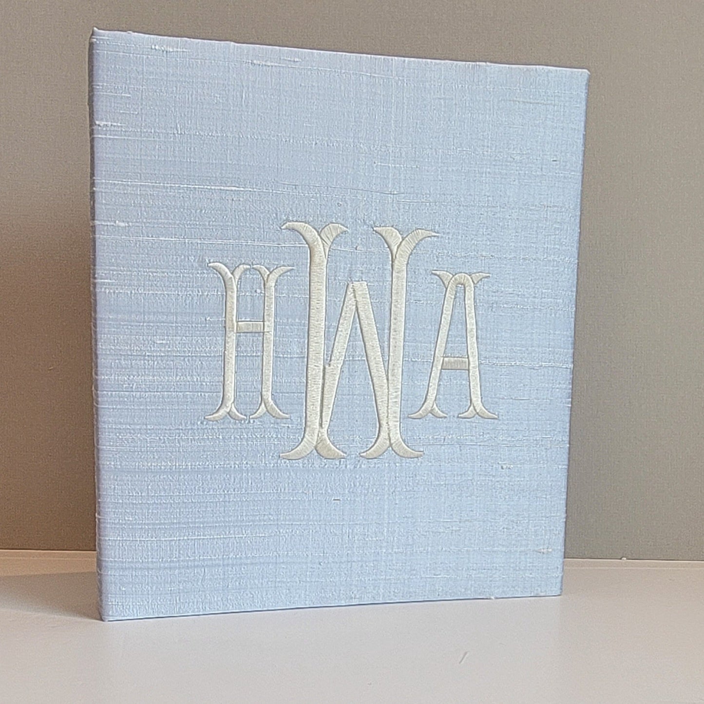 Baby Memory Book - Blue Silk (w/o Bow)