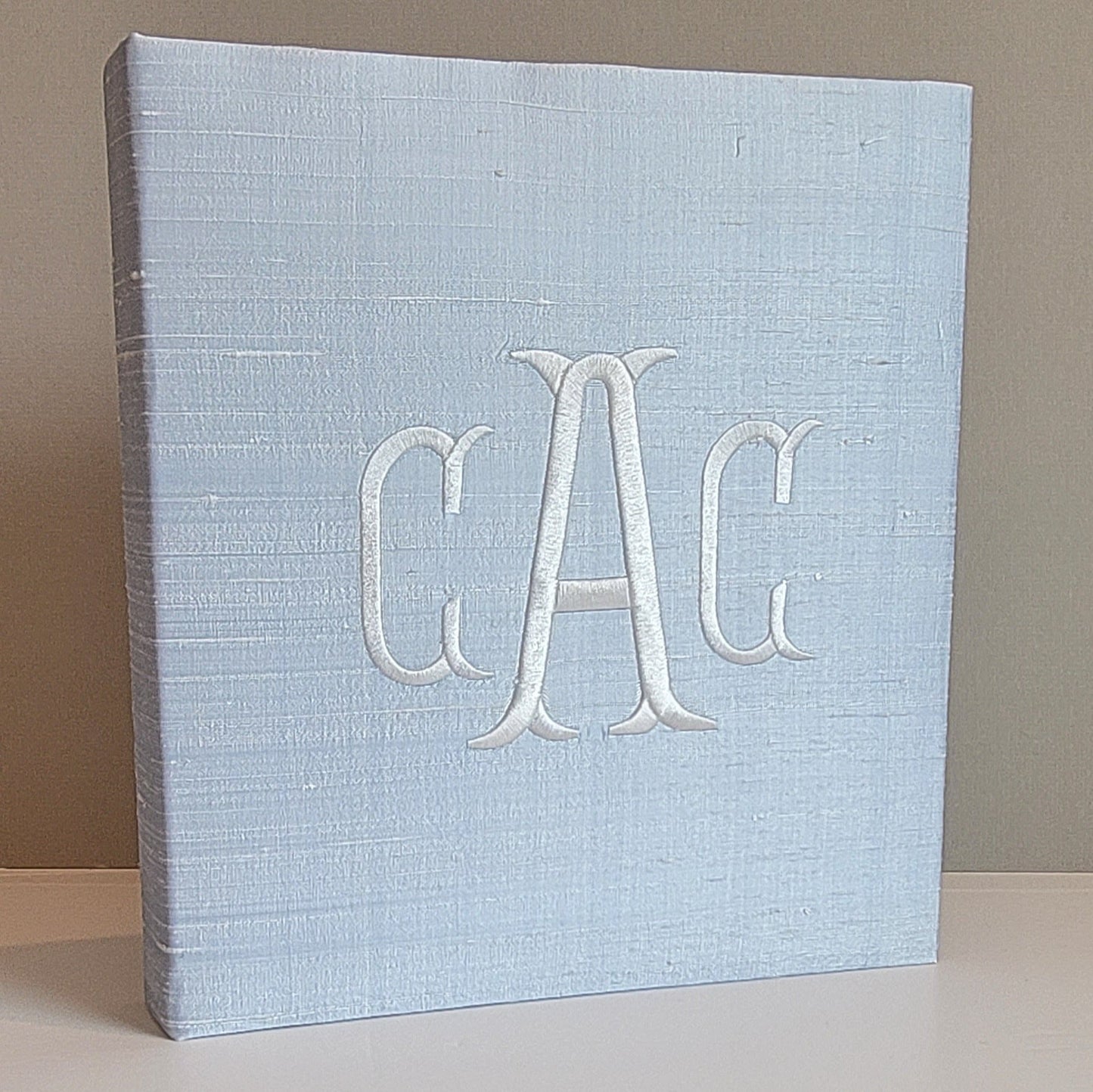 Baby Memory Book - Blue Silk (w/o Bow)