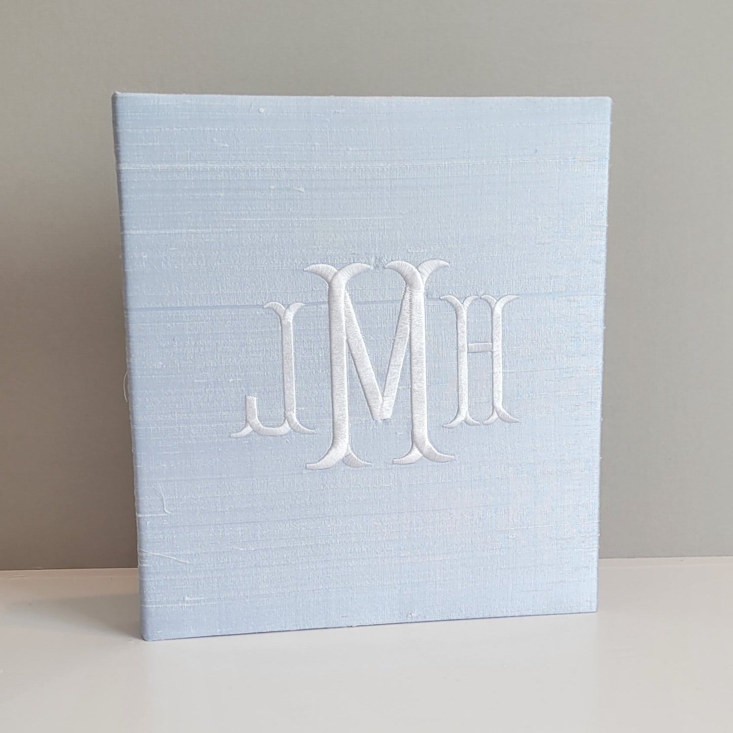 Baby Memory Book - Blue Silk (w/o Bow)