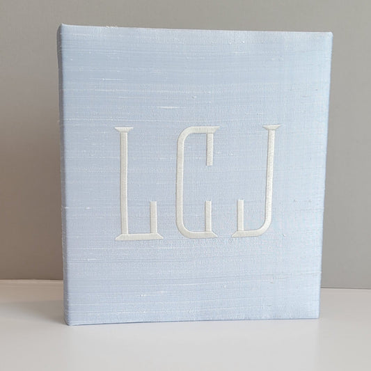 Baby Memory Book - Blue Silk (w/o Bow)