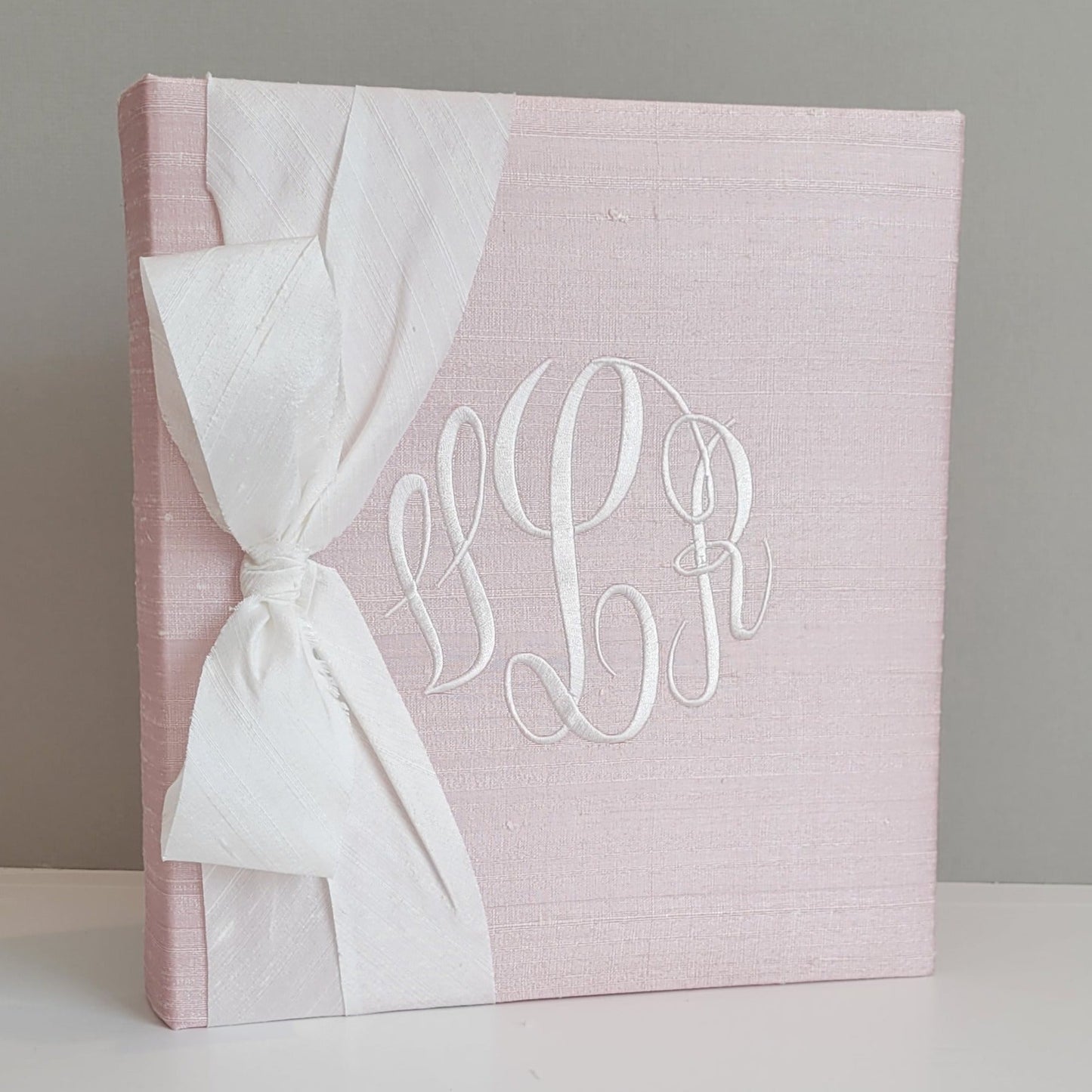 Baby Memory Book - Pink Silk (w/ SILK Bow)