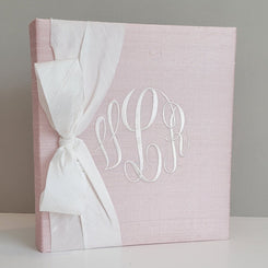 Baby Memory Book - Pink Silk (w/ SILK Bow)