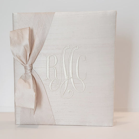 Baby Memory Book - Blush Silk (w/ SILK Bow)