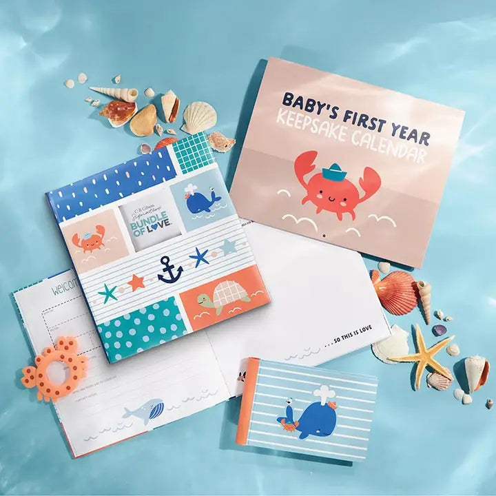 Baby Boy Memory Book Gift Box Set | By the Sea Collection