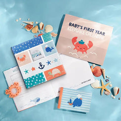 Baby Boy Memory Book Gift Box Set | By the Sea Collection