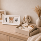 Baby Handprint and Footprint Keepsake Frame - 3-Panel "Love at first sight" Design