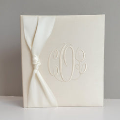 Baby Memory Book - Ecru Silk (w/ SATIN Bow)