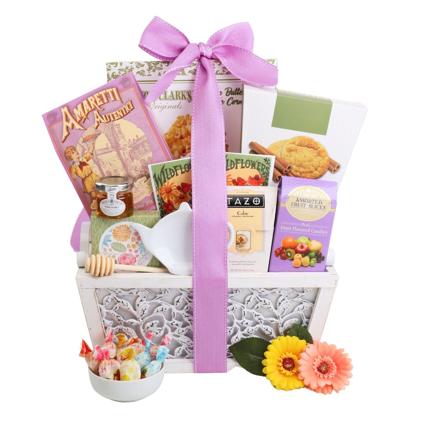 New Mom Gourmet Gift Basket with Tea & Cookies