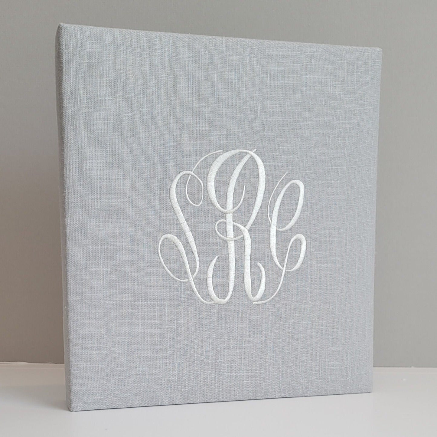 Baby Memory Book - Gray Linen (w/o Bow)
