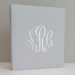 Baby Memory Book - Gray Linen (w/o Bow)