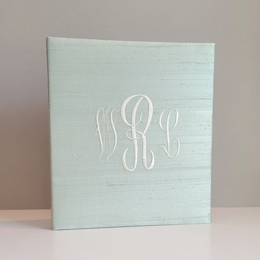 Baby Memory Book - Green Silk (NO Bow)