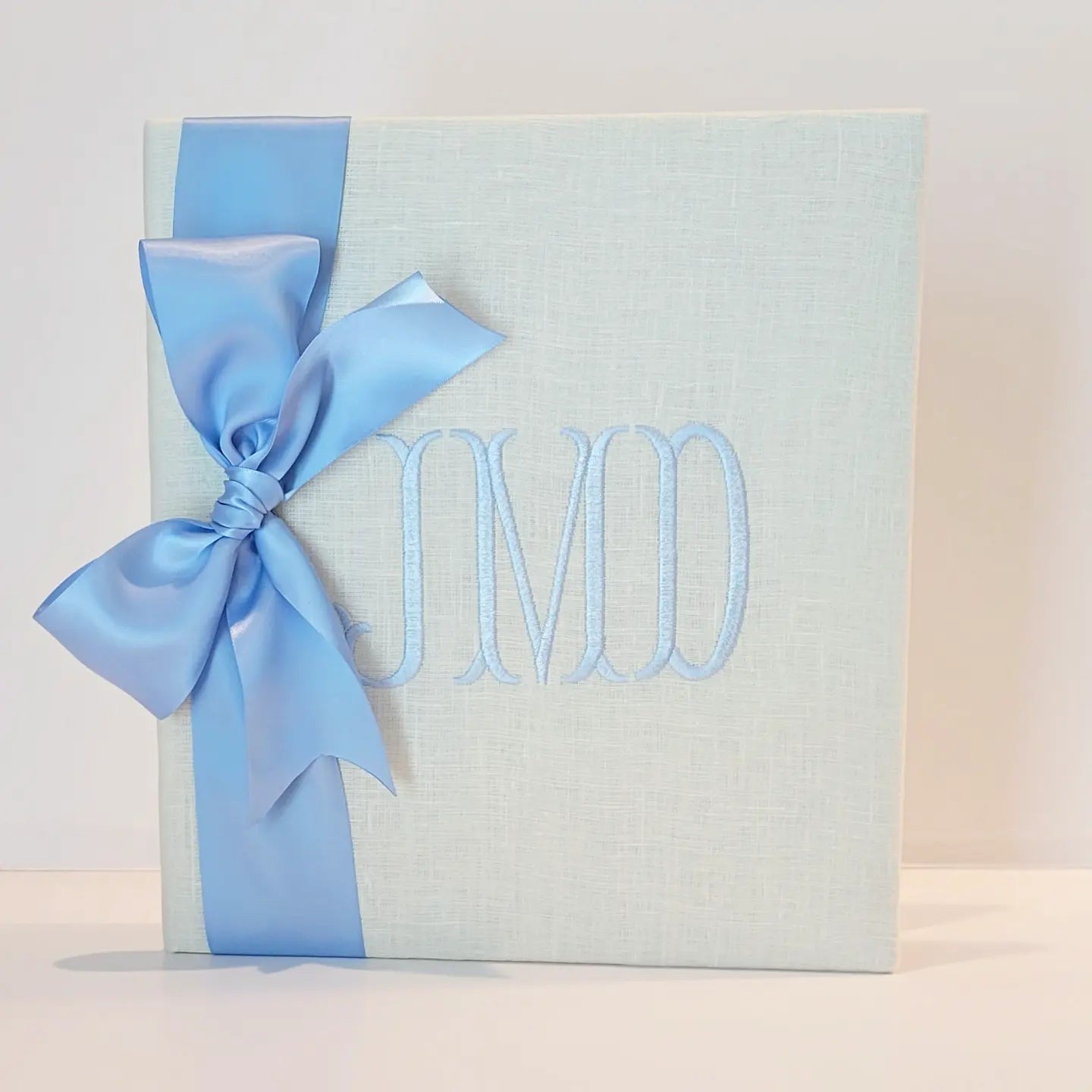 Baby Memory Book - Ivory Linen (w/ SATIN Bow)