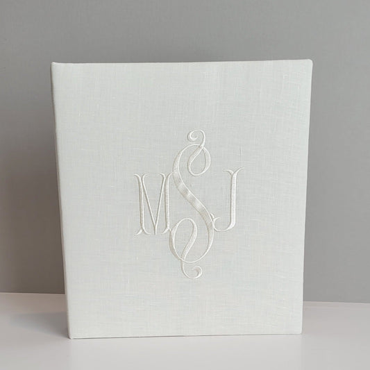 Baby Memory Book - Ivory Linen (w/o Bow)