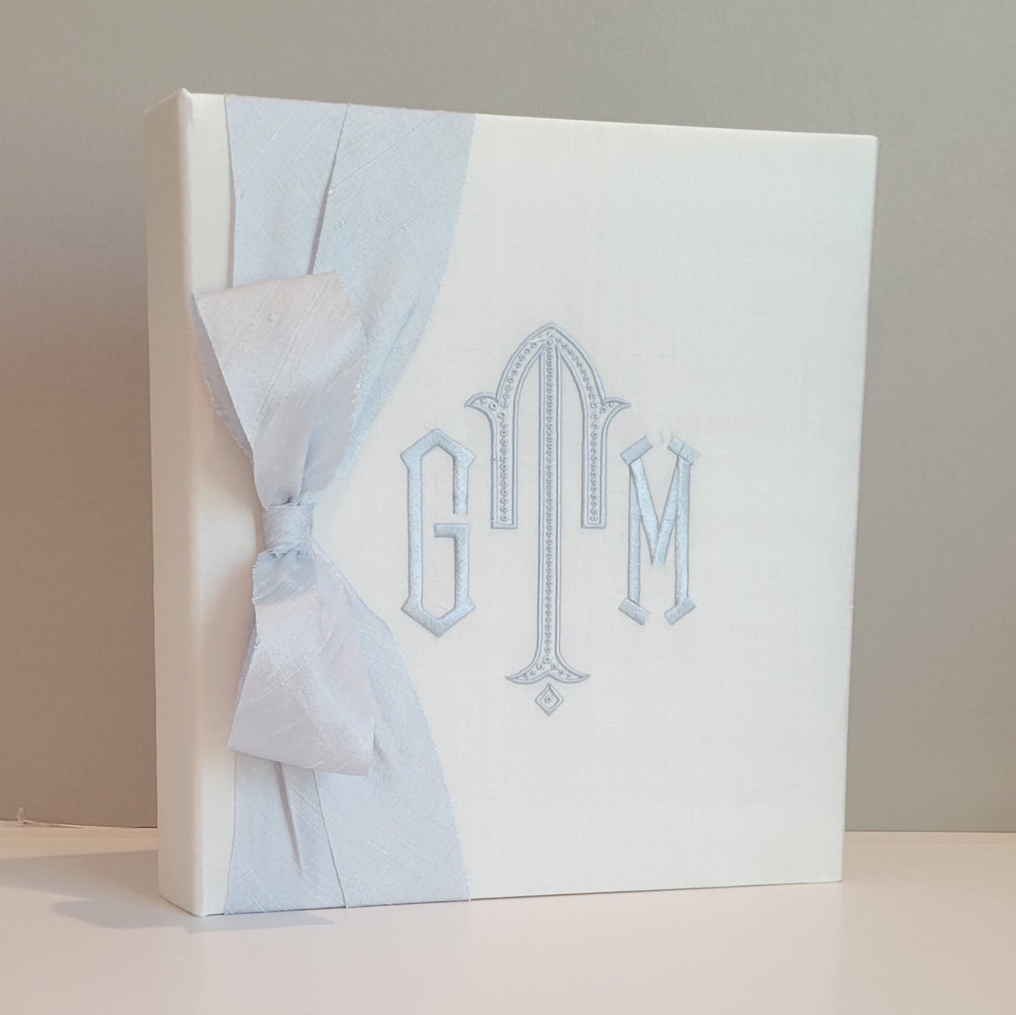 Baby Memory Book - Ivory Silk (w/ SATIN Bow)