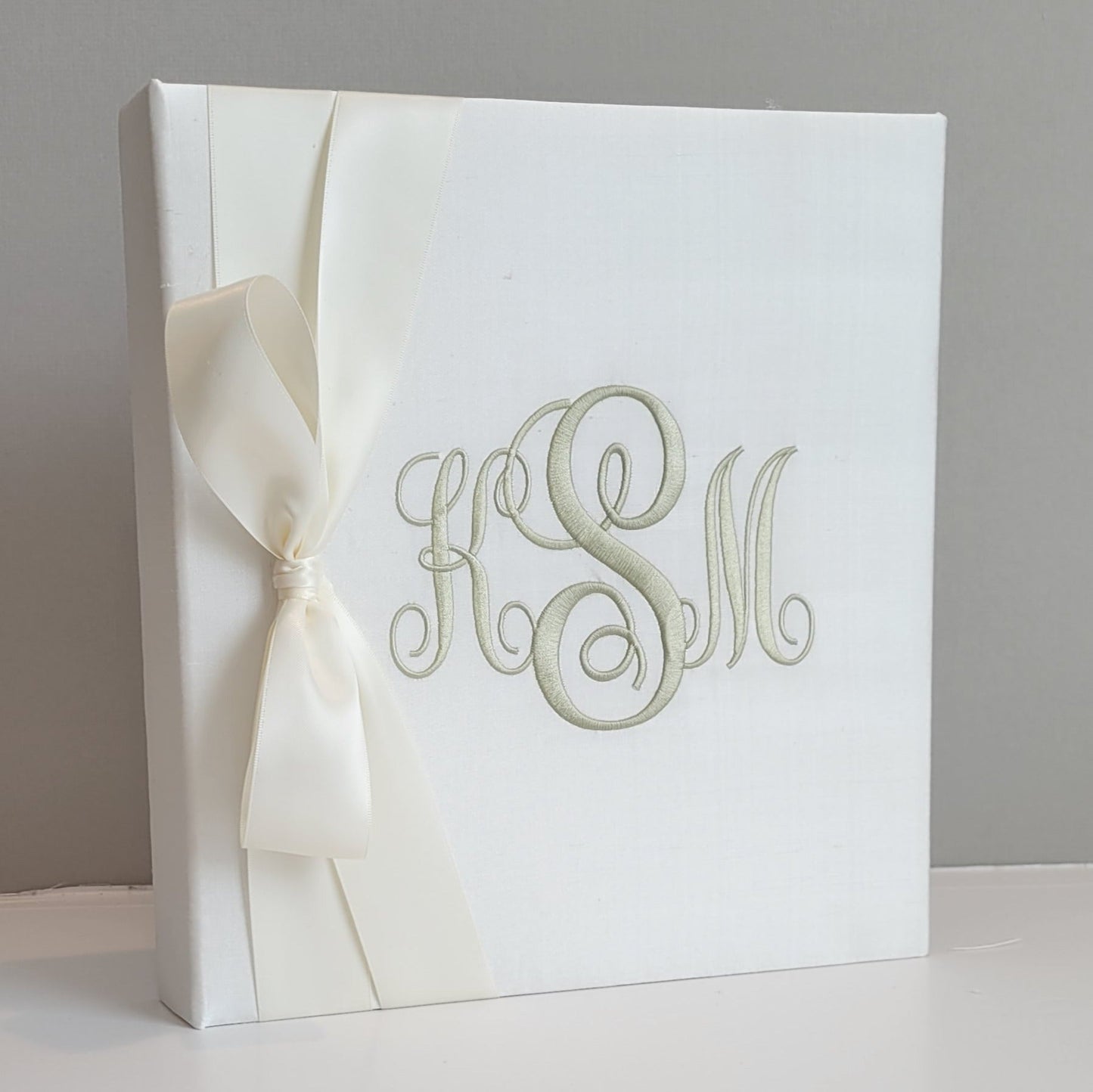 Baby Memory Book - Ivory Silk (w/ SATIN Bow)