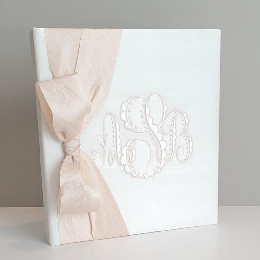 Baby Memory Book - Ivory Silk (w/ SILK Bow)