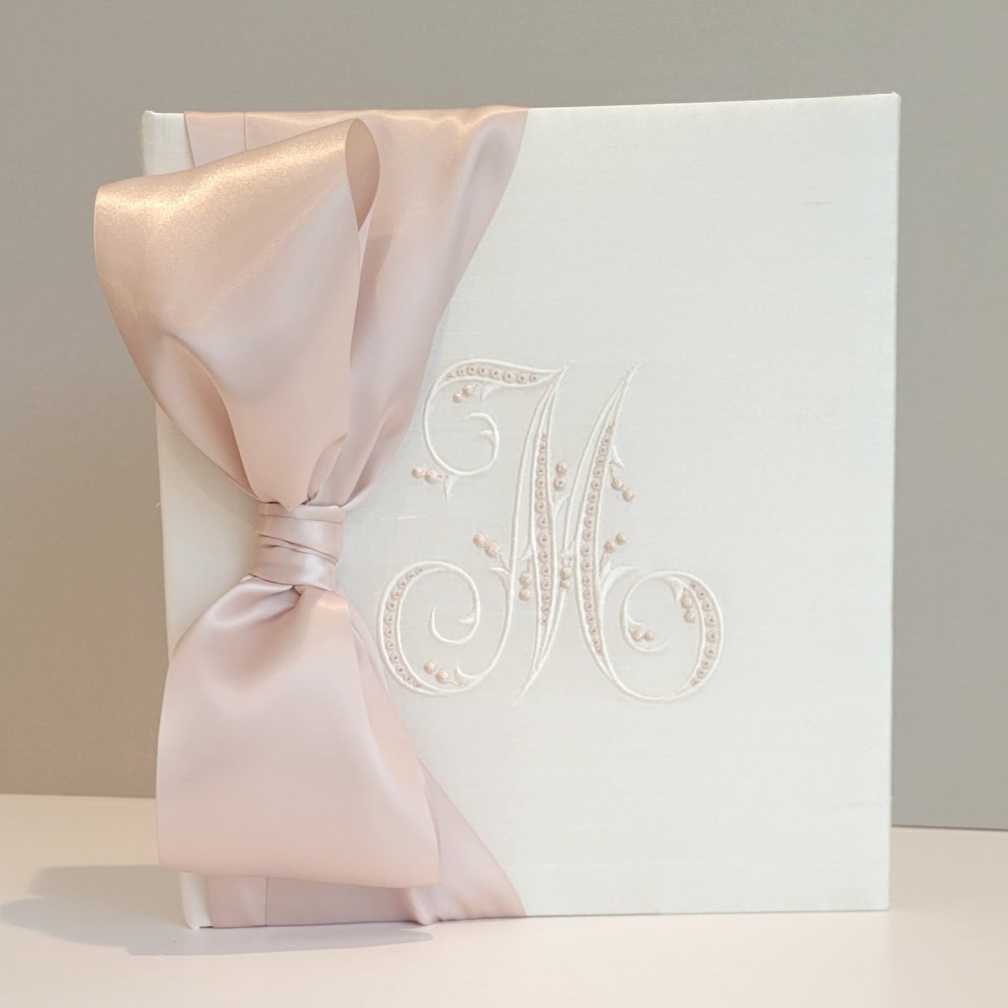 Baby Memory Book - Ivory Silk (w/ SATIN Bow)