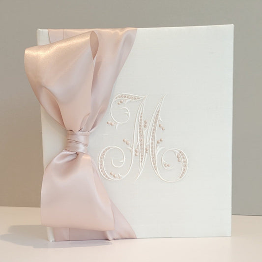 Baby Memory Book - Ivory Silk (w/ SATIN Bow)