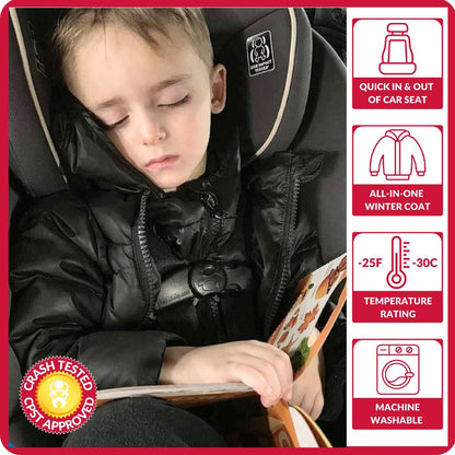 Car Seat Coat | The Road Coat Down - Black