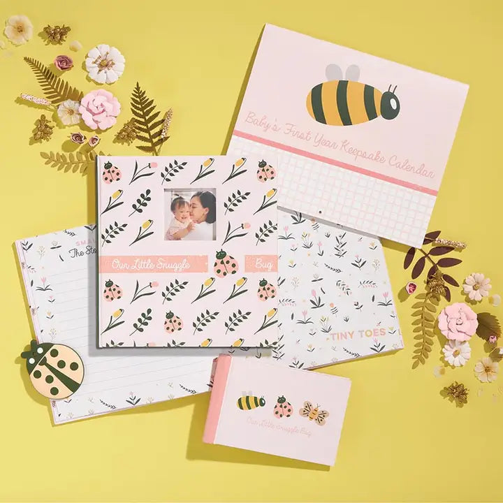 Baby Girl Memory Book Gift Set | Snuggle Bug Collection