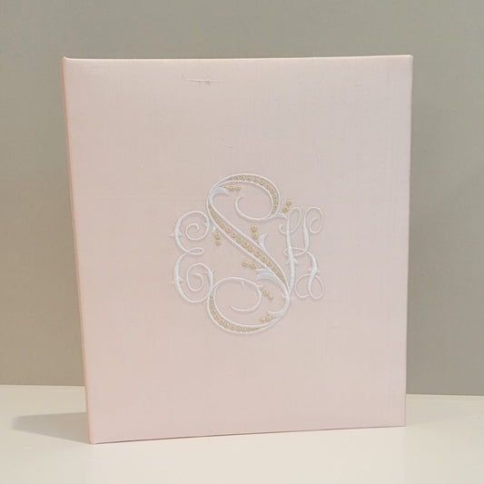 Baby Memory Book - Pink Shantung (NO Bow)