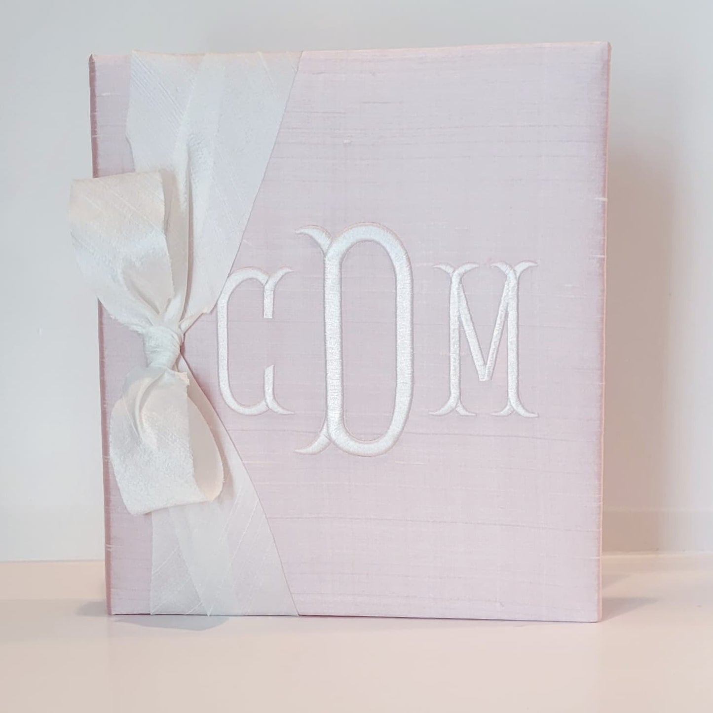 Baby Memory Book - Pink Silk (w/ SILK Bow)