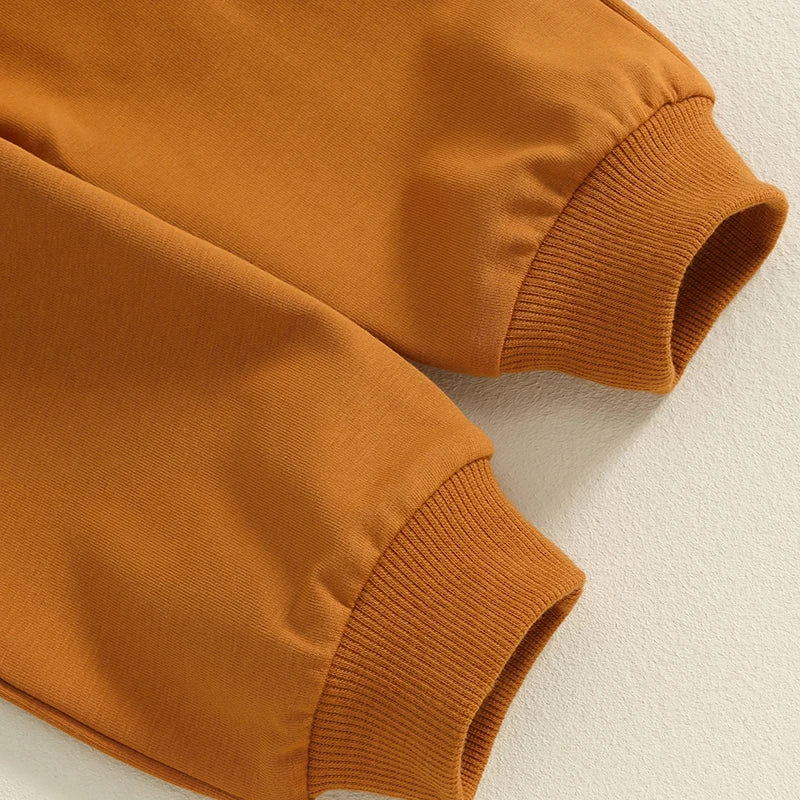 “I Dig Fall” Baby Boy Outfit – Tractor & Pumpkin Print Long Sleeve Top + Pants Set