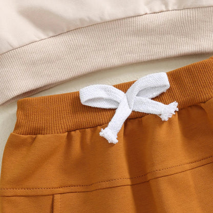 “I Dig Fall” Baby Boy Outfit – Tractor & Pumpkin Print Long Sleeve Top + Pants Set