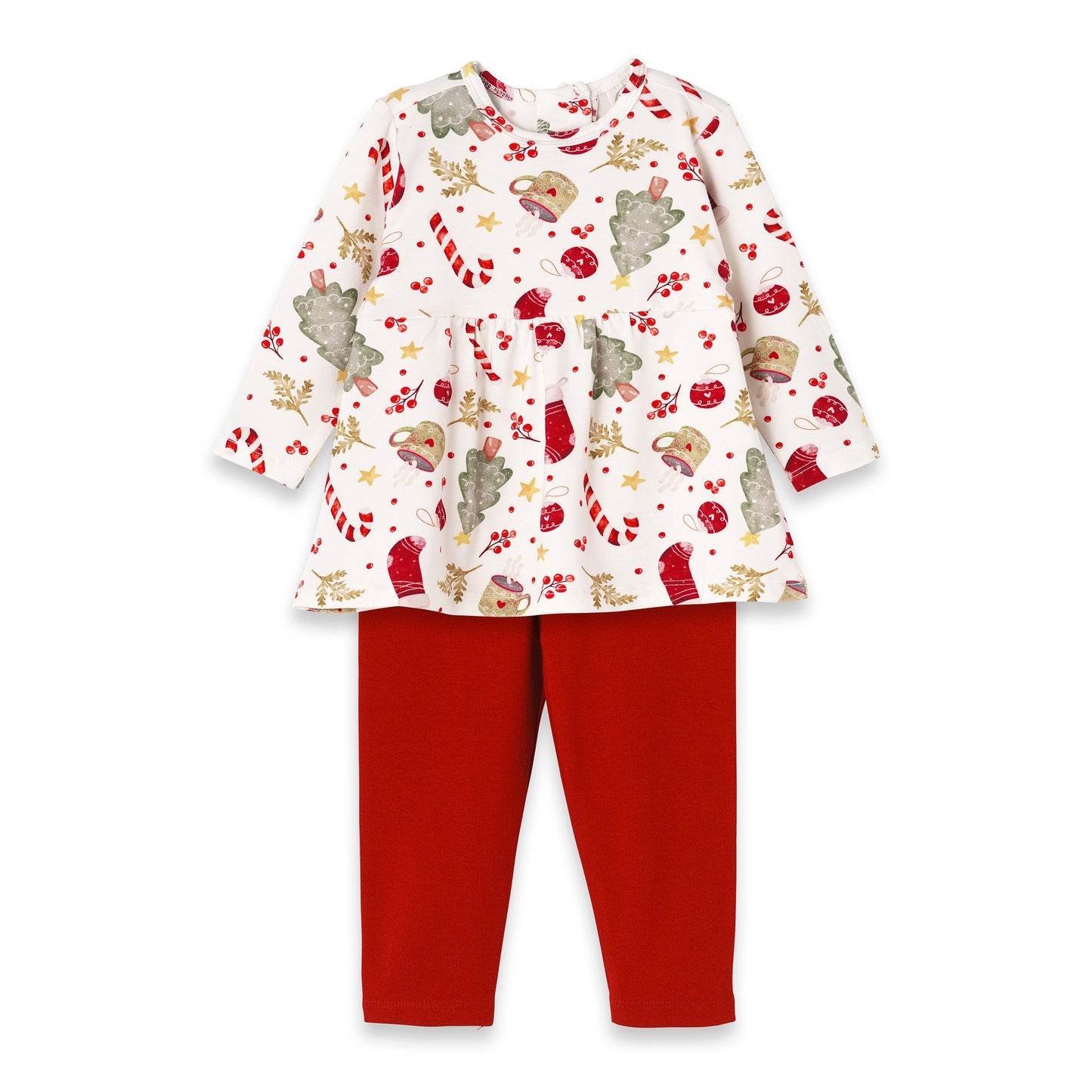Girls' Christmas Tunic Set – Bamboo Holiday Outfit Set - Noel