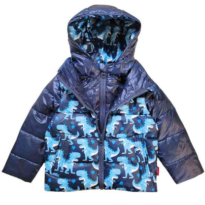 Car Seat Coat | The Road Coat Down - Navy Raptor Print