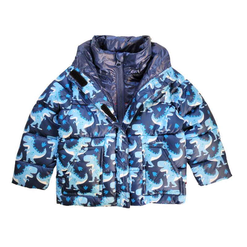Car Seat Coat | The Road Coat Vegan - Navy Raptor Print
