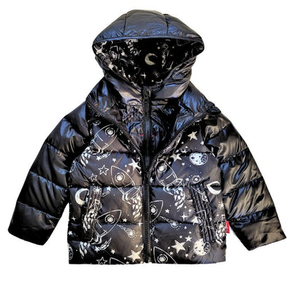 Car Seat Coat | The Road Coat Down - Rocketship Print