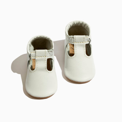 Toasted Bright White T-Bar Baby Shoe