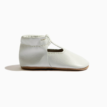 Toasted Bright White T-Bar Baby Shoe