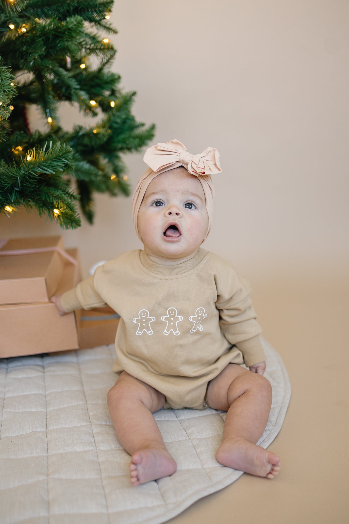 Gingerbread Christmas Sweatshirt Romper