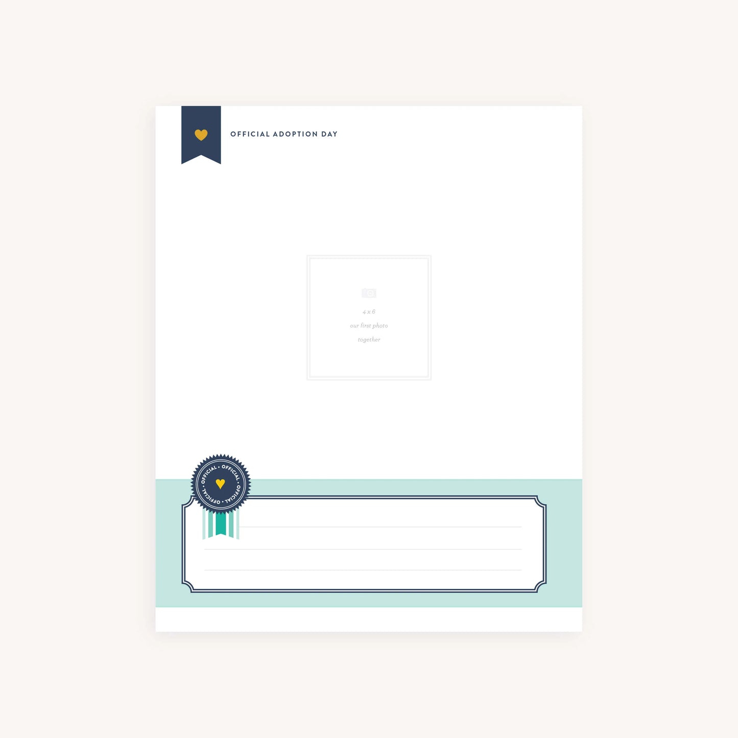 Adoption Baby Memory Book with Adoption Page Pack