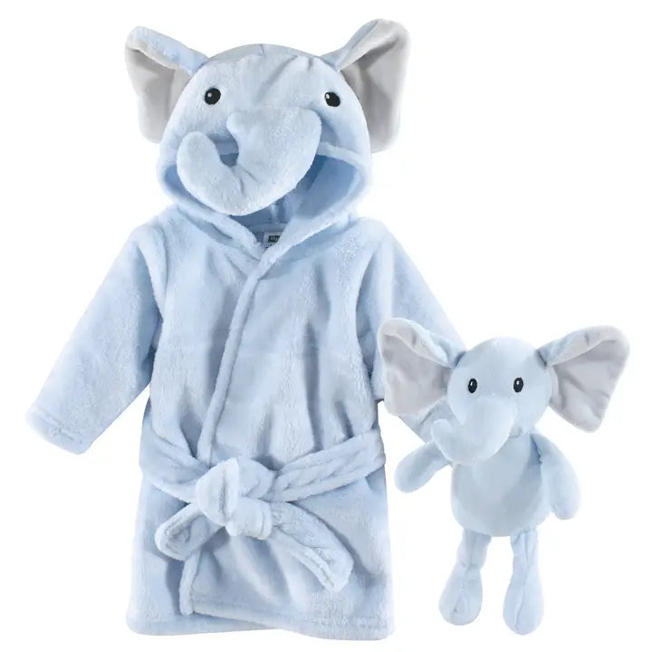 Premium Baby Boy Gift Basket – Newborn Layette Set with Onesies, Bibs, Memory Book, Milestone Blanket, Robe, & Plush Elephant