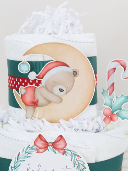 Christmas Bear Diaper Cake