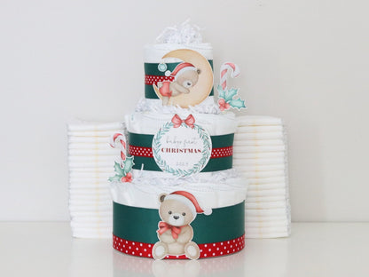 Christmas Bear Diaper Cake
