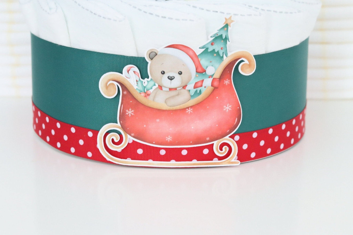 Christmas Bear Diaper Cake