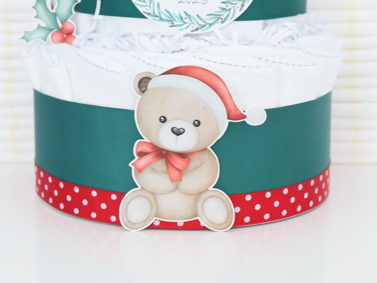 Christmas Bear Diaper Cake