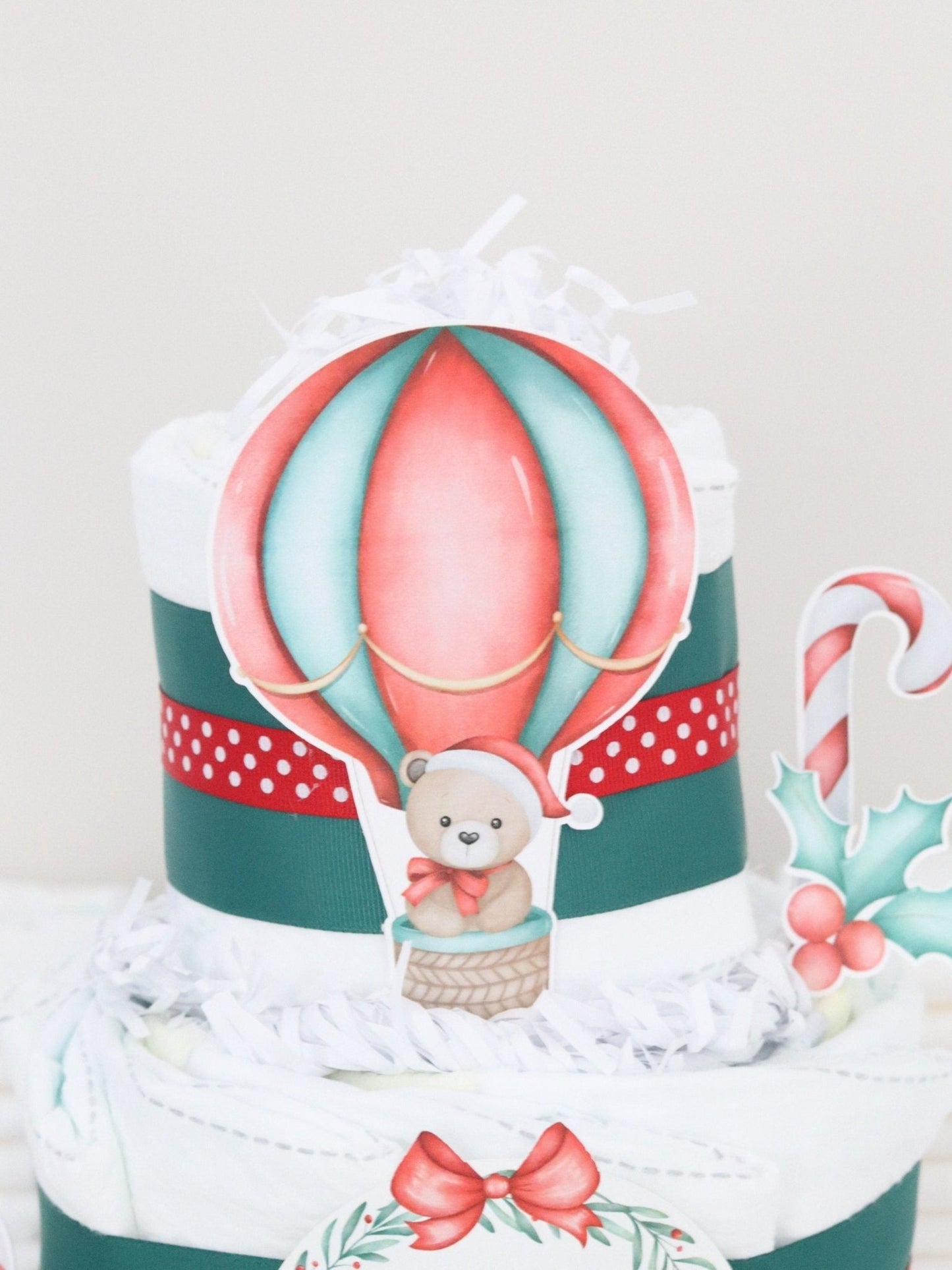Christmas Bear Diaper Cake