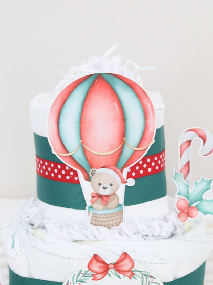 Christmas Bear Diaper Cake