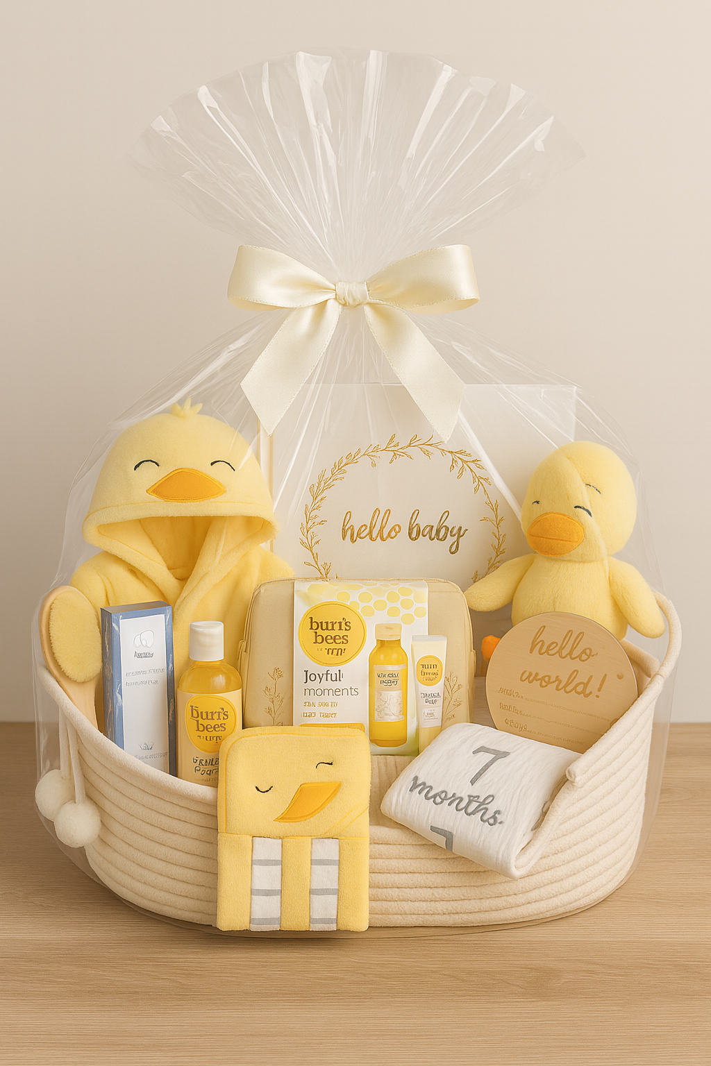 Ducky Gender Neutral Bathtime Baby Gift Basket – Newborn Essentials